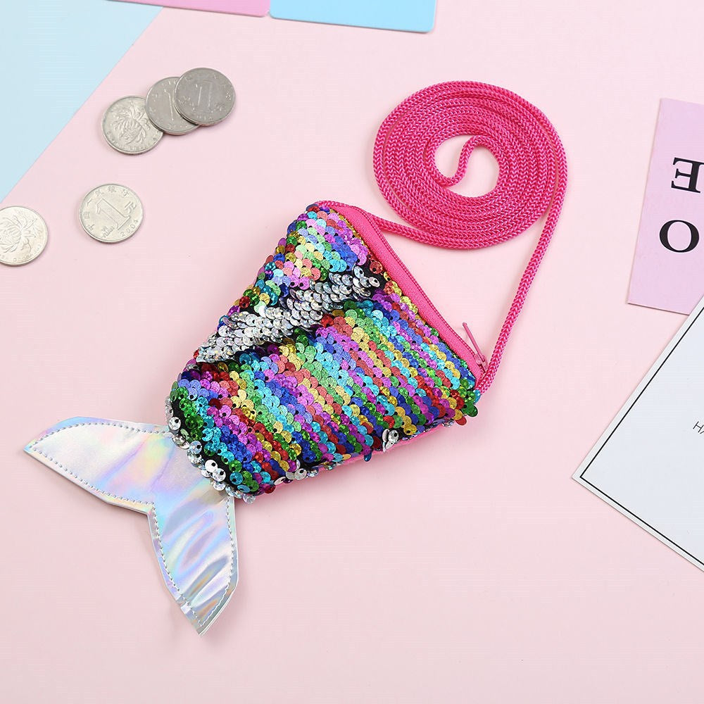 Wholesale Polyester Kids Mermaid Sequin Small Wallet